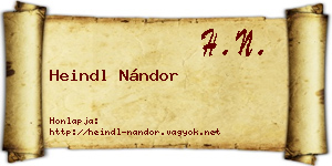Heindl Nándor névjegykártya